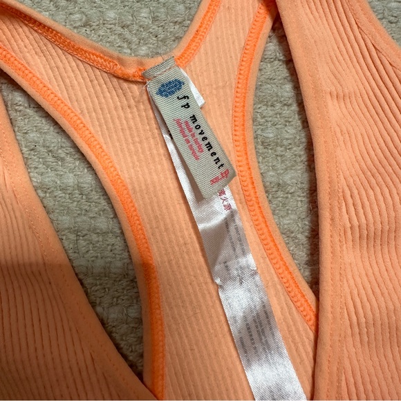 FREE PEOPLE MOVEMENT neon orange Free Throw crop top bralette top XS - Picture 5 of 6